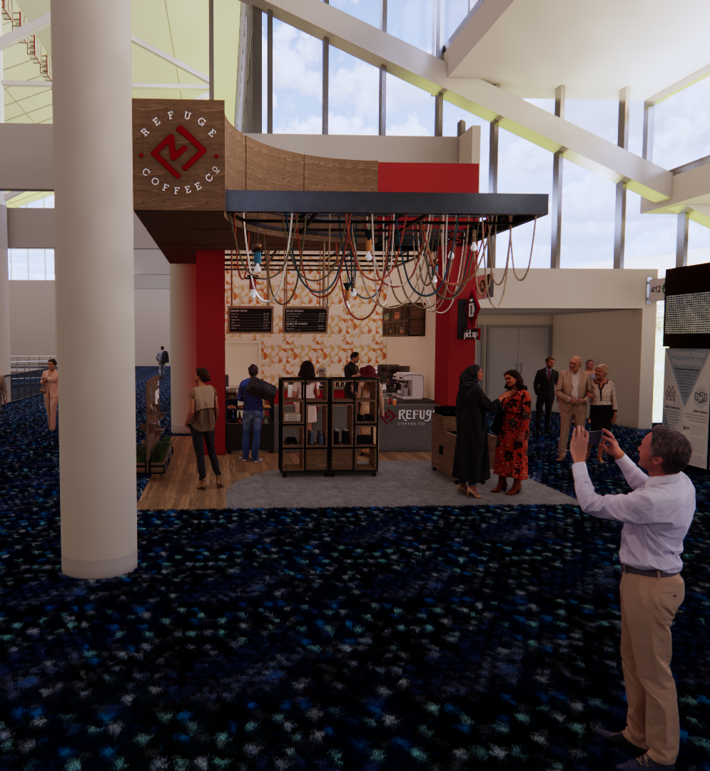 Coffee kiosk hero rendering